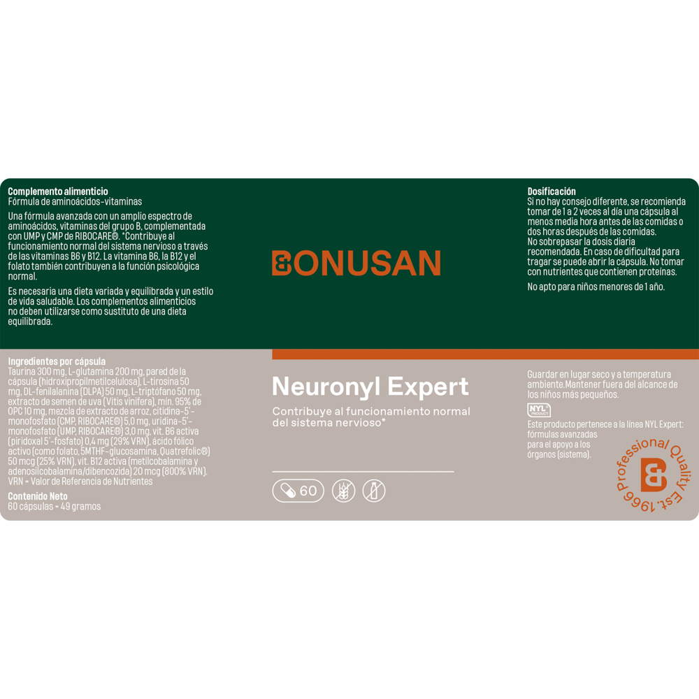 Neuronyl Expert 60 cáps. de Bonusan_Etiqueta