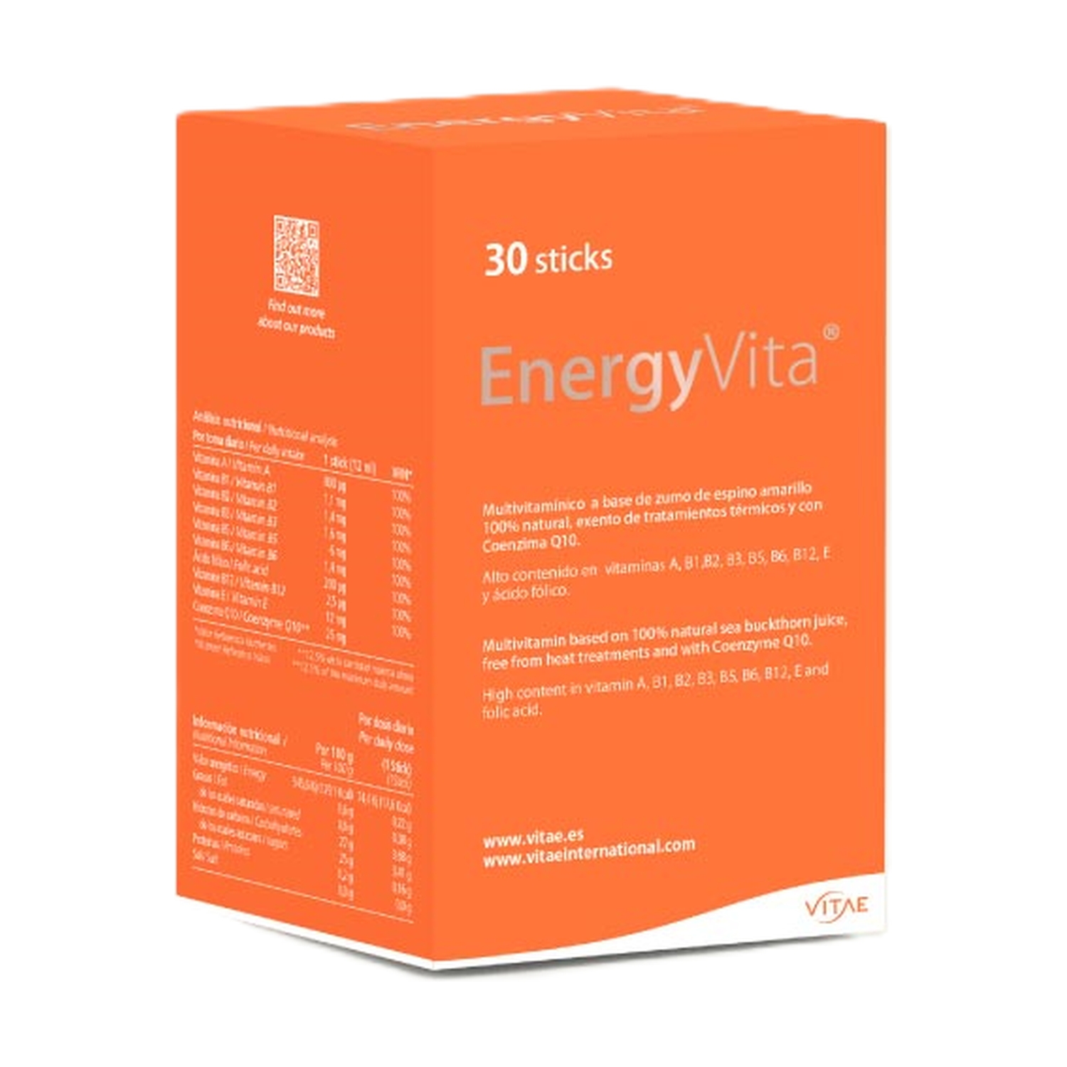 EnergyVita 30 sticks de 12 ml. de Vitae