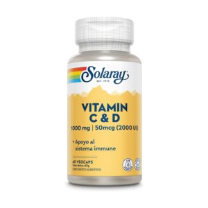 Vitamina C 1000 mg + D3 2000 UI 60 caps. de Solaray