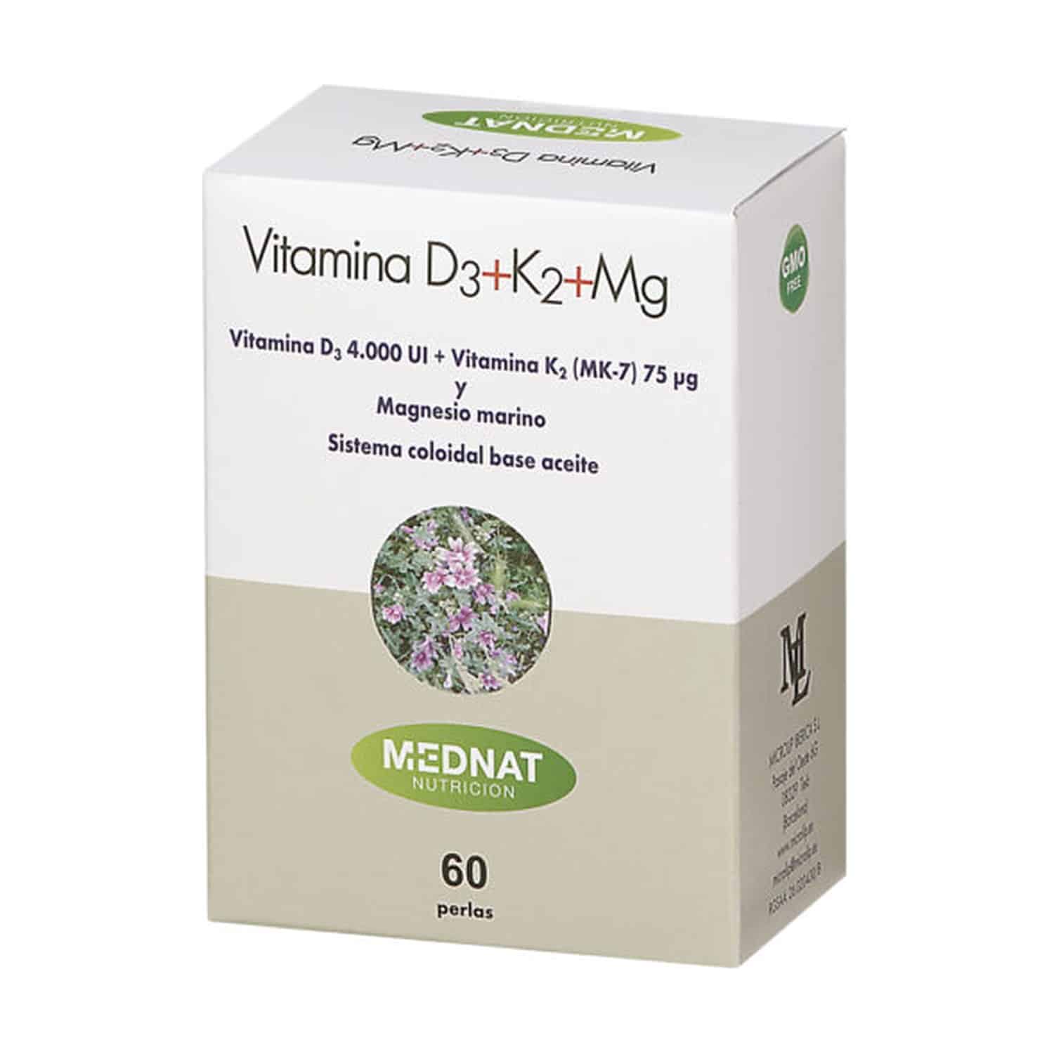 Vitamina D3 + K2 + Magnesio 60 perlas