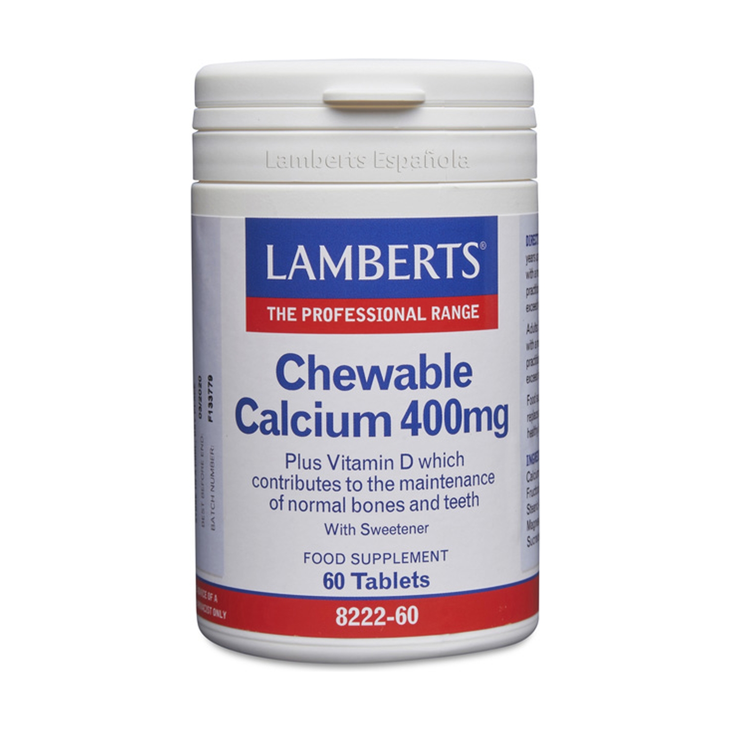Calcio Masticable 400 mg 60 comp. de Lamberts