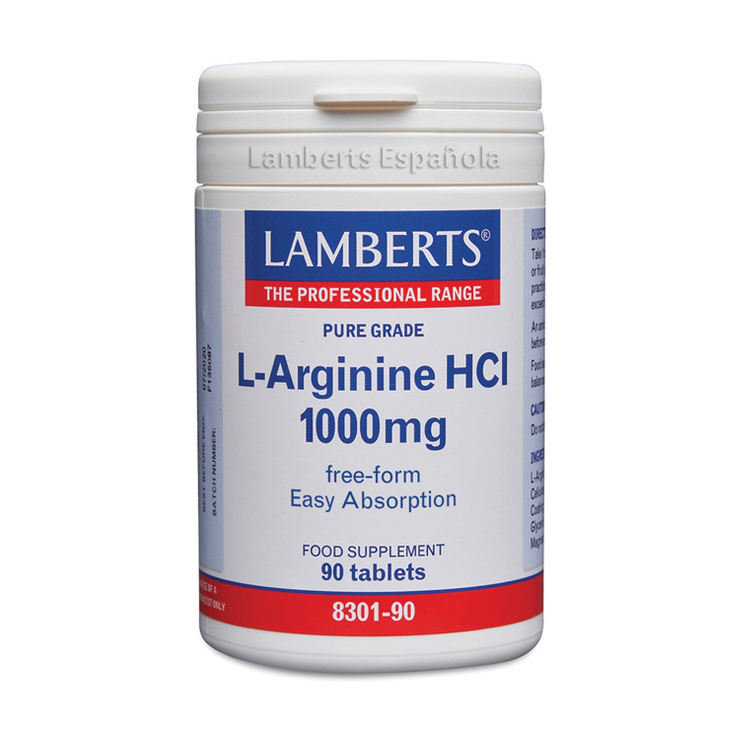 L-Arginina HCl 1000 mg 90 comp. de Lamberts