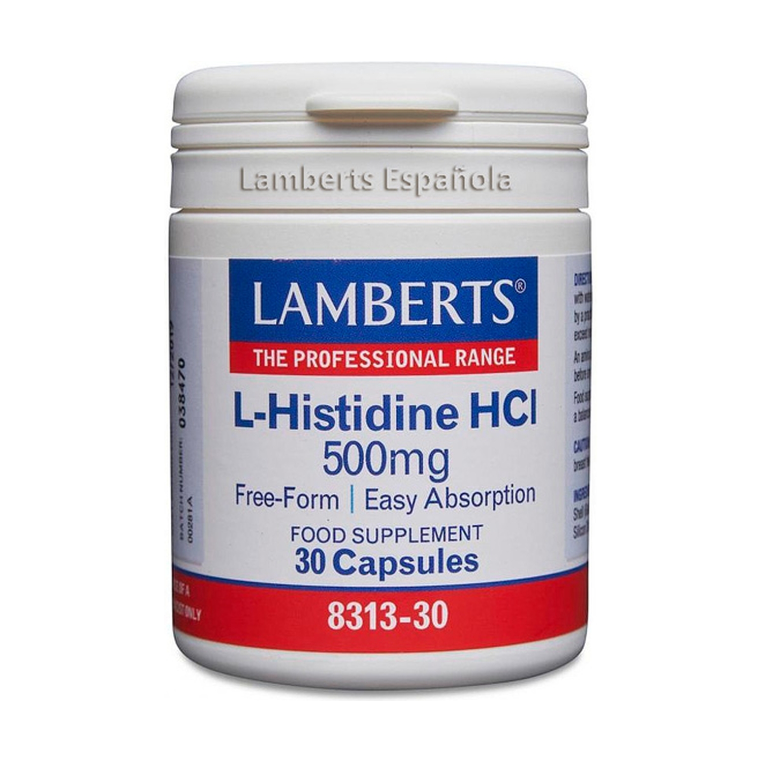 L-Histidina HCl 500 mg 30 caps. de Lamberts