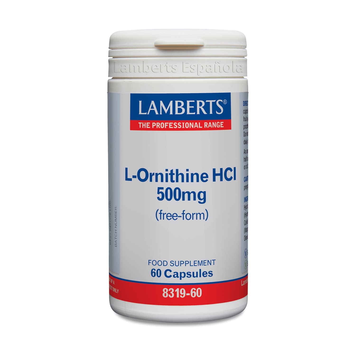 L-Ornitina HCl 500 mg 60 caps. de Lamberts