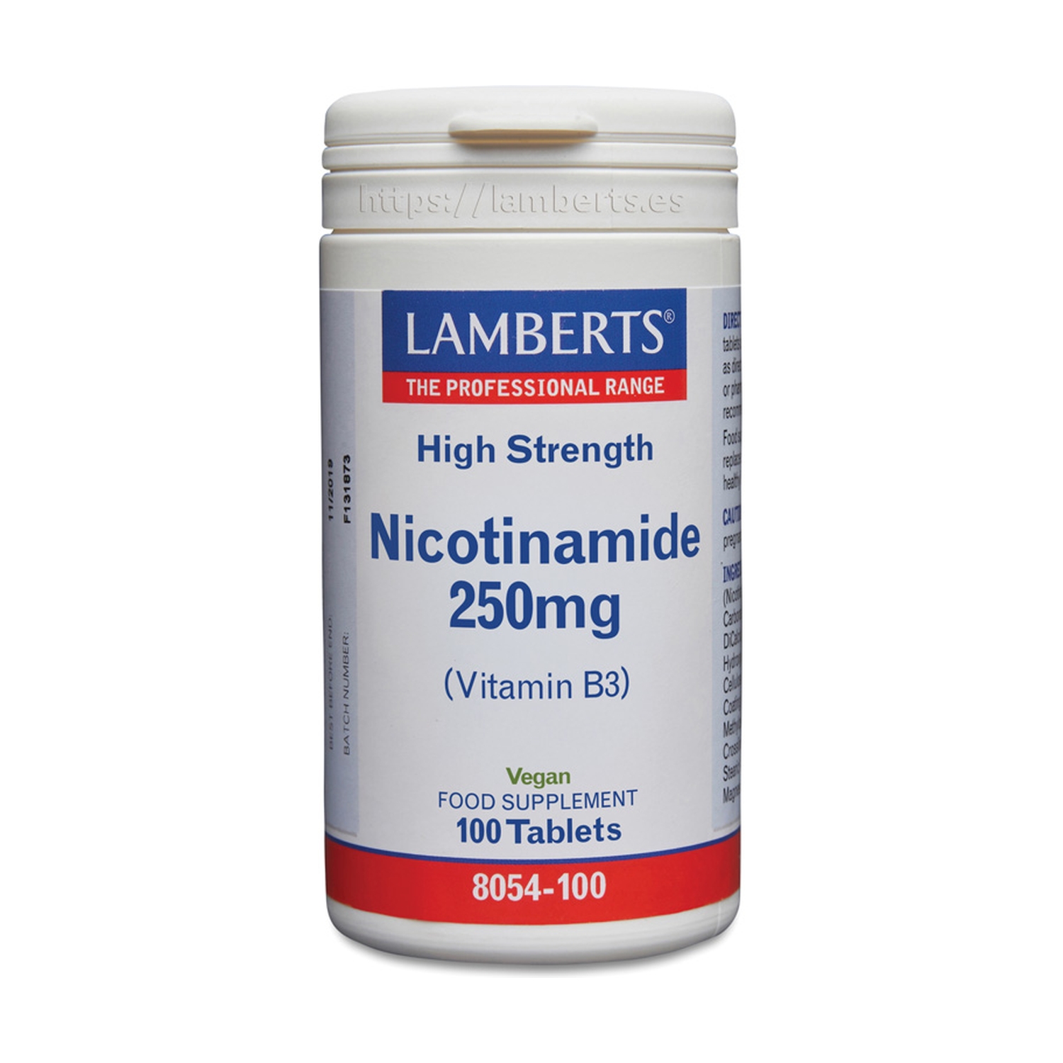 Nicotinamida 250 mg 100 comp. de Lamberts