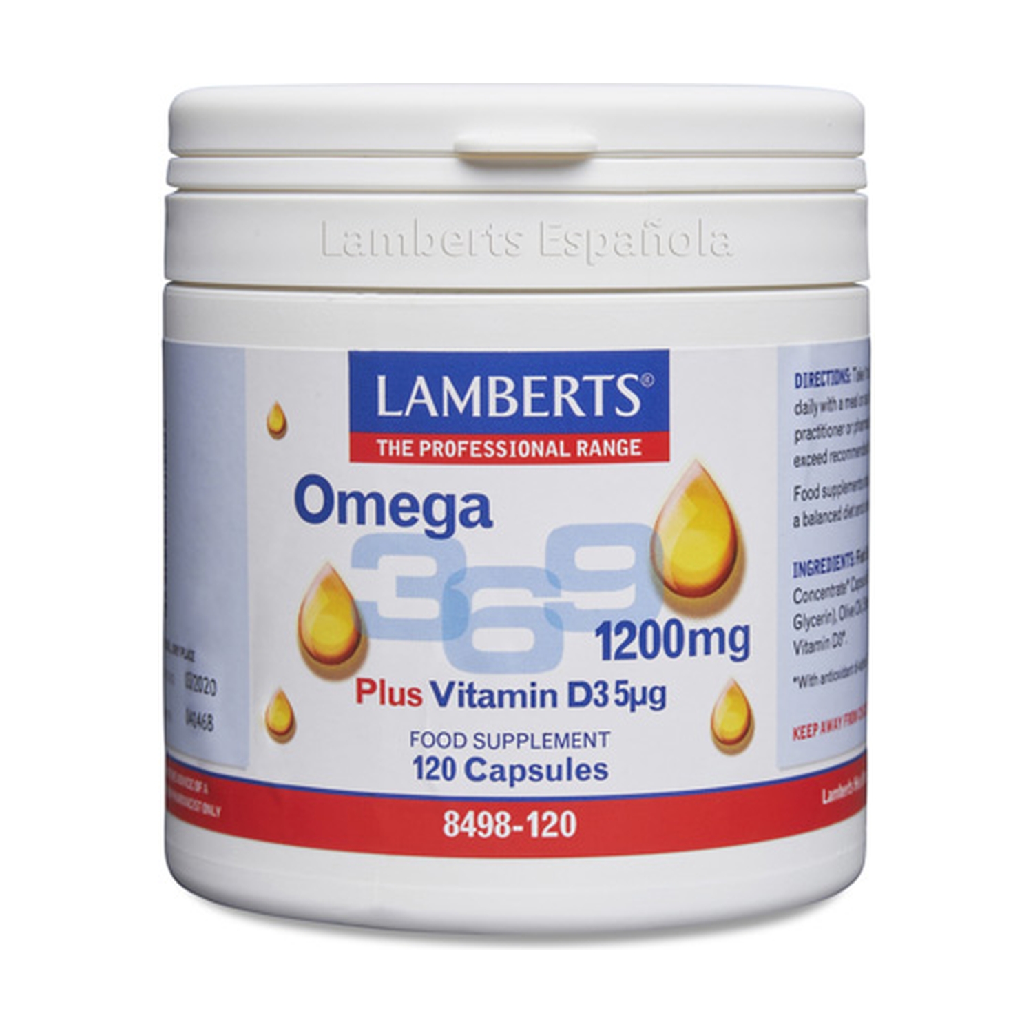 Omega 3,6,9 1200 mg + Vitamina D3 120 caps. de Lamberts