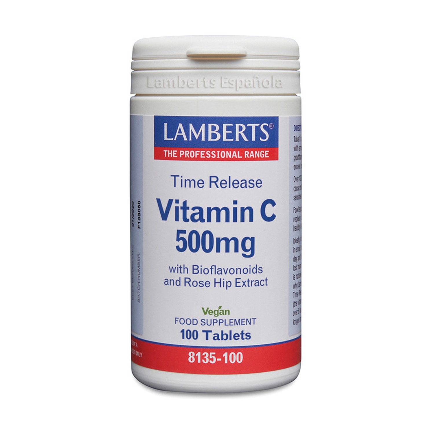 Vitamina C 500 mg + Bioflavonoides Time Release 100 comp. de Lamberts