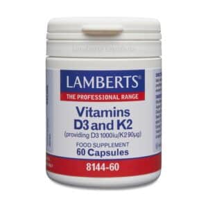 Vitamina D3 1000 UI + K2 90 µg 60 caps. de Lamberts