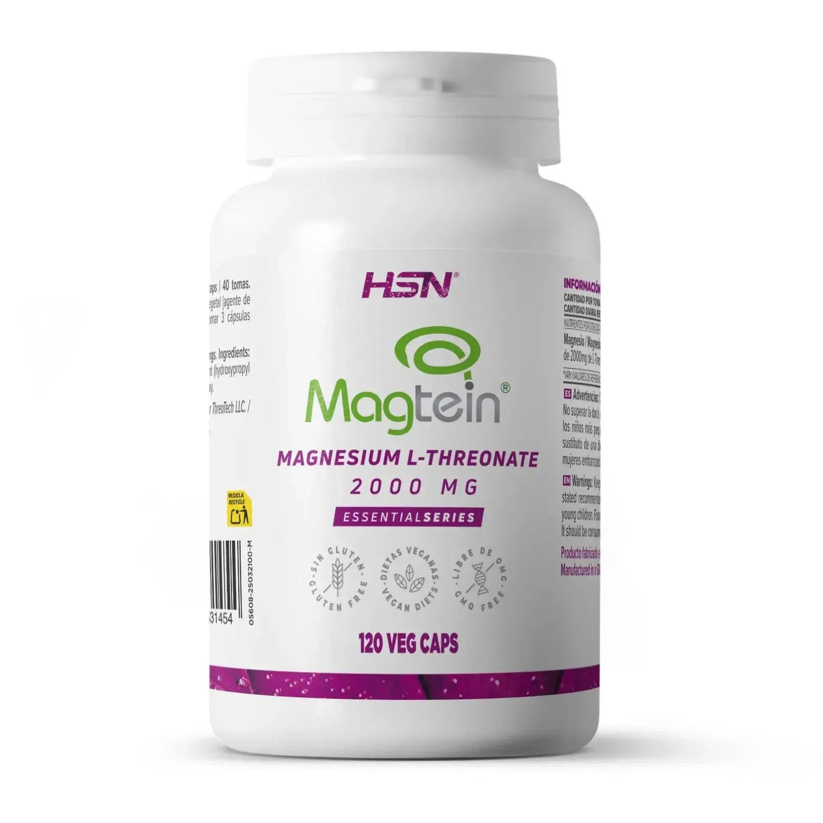 L-Treonato de Magnesio (Magtein®) 120 caps. de HSN